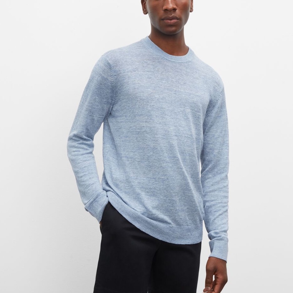 Heathered Linen Crewneck Sweater - New With Tags - NEVER WORN- Heather Blue